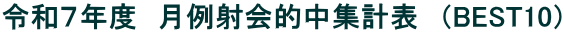 令和７年度　月例射会的中集計表　（BEST10）